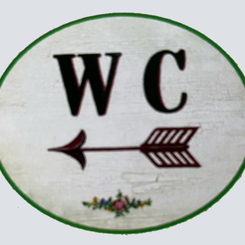 Nostalgie Holzschild WC Links Pfeil Toilette Klo Schild