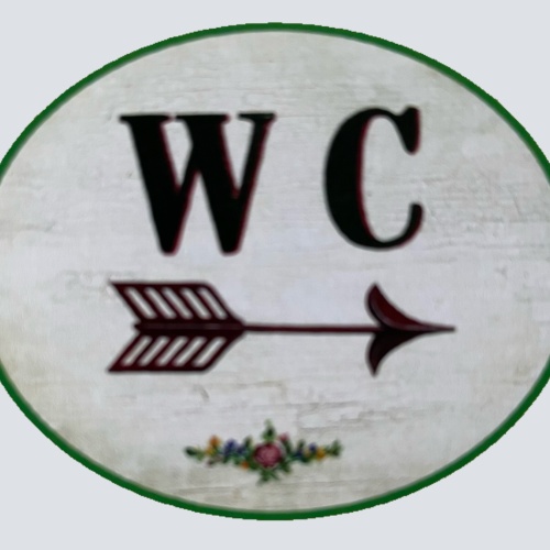 Nostalgie Holzschild WC Rechts Pfeil Toilette Klo Schild