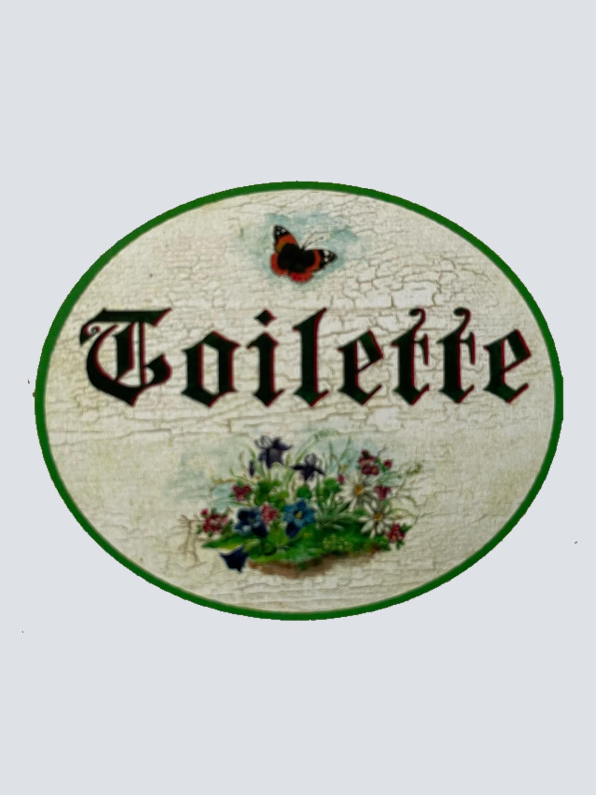 Nostalgie Holzschild Toilette Schnetterling WC Klo Schild