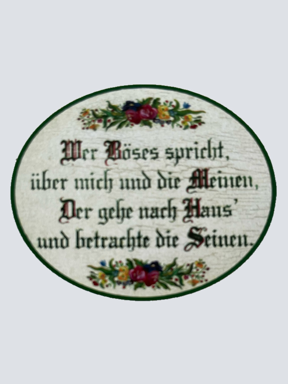 Nostalgie Holzschild Wer Böses Spricht Über Mich & Die Meinen Haus Seinen Schild