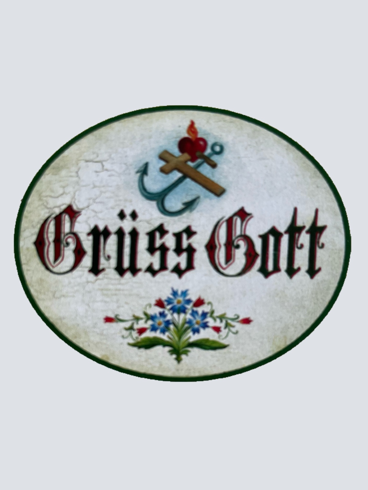 Nostalgie Holzschild Grüss Gott Begrüßung Hallo Willkommen Schild