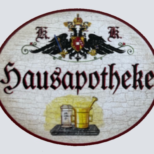 KuK Nostalgie Holzschild Hausapotheke Medikamente Medizin Schrank Schild