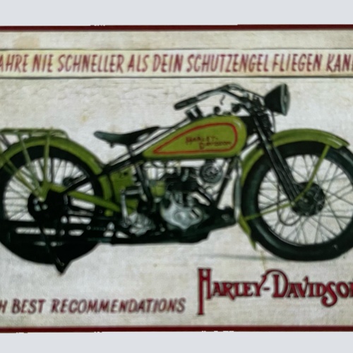 Nostalgie Holz Schild Fahre Nie Schneller Als Schutzengel Fliegen Kann Harley