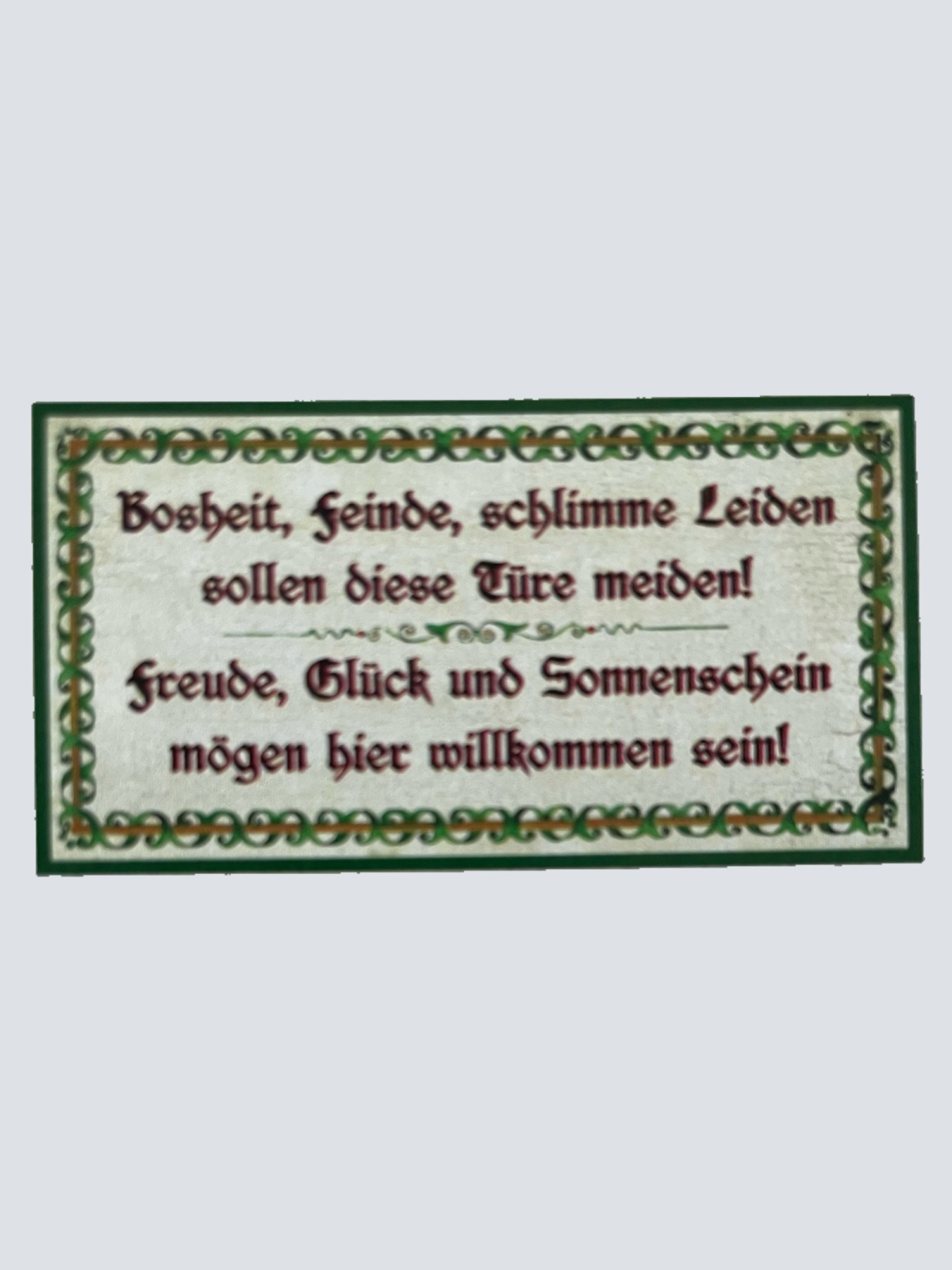 Nostalgie Holzschild Bosheit Feinde Schlimme Leiden Diese Türe Meiden Schild
