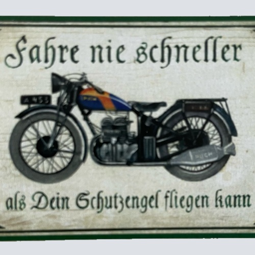 Nostalgie Holz Schild Fahre Nie Schneller Als Dein Schutzengel Fliegen Kann Puch