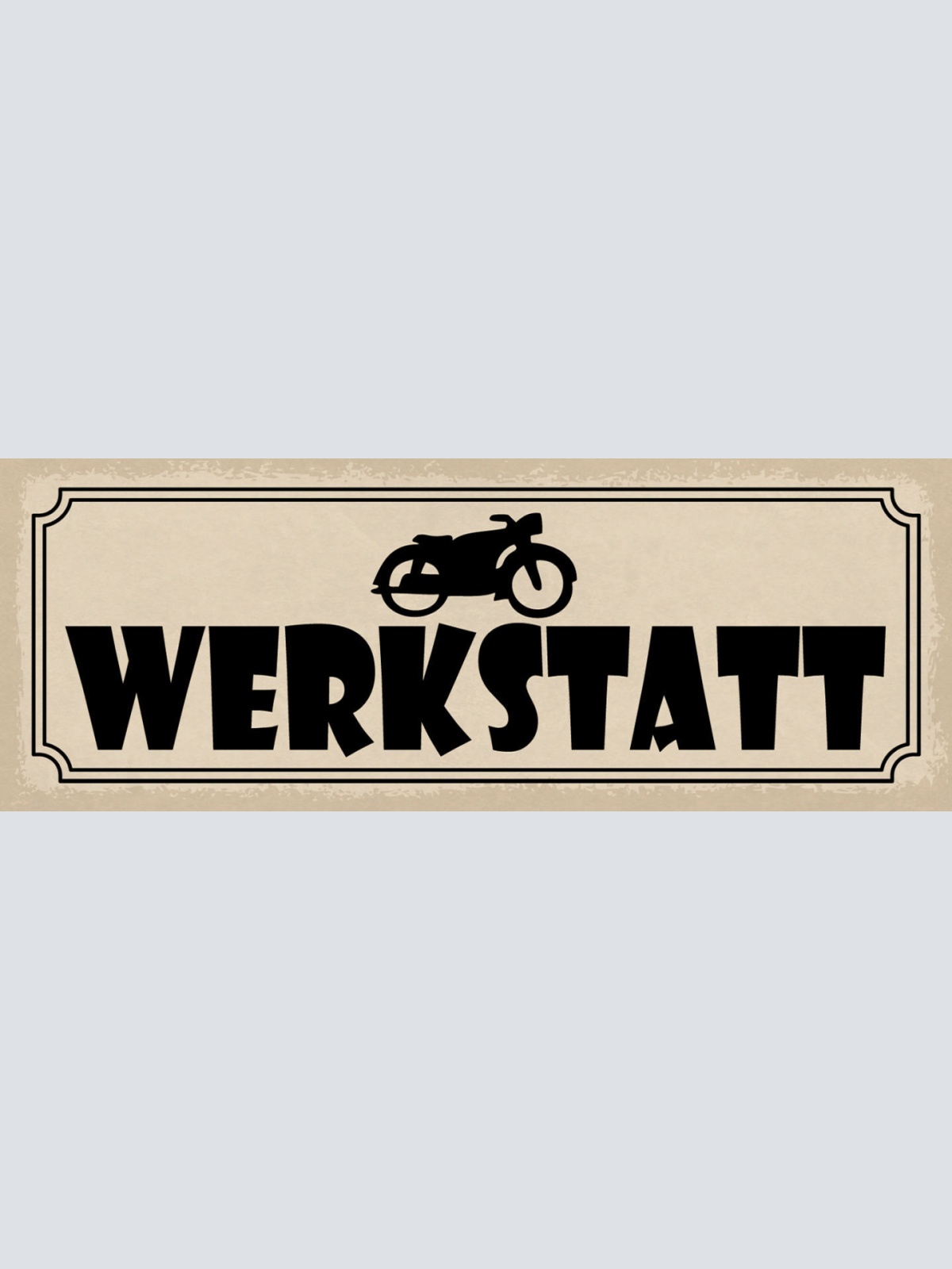 Schild Werkstatt Motorrad Moped Bike Biker Bastler Mechaniker 27x10Blech od.Holz