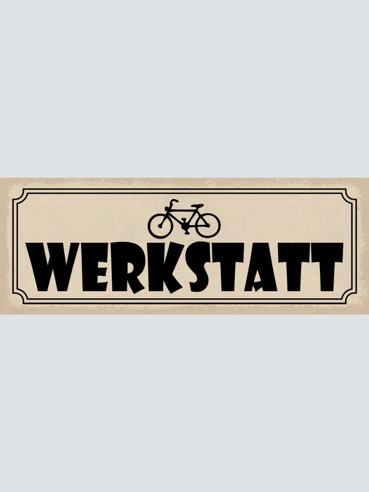 Schild Werkstatt Fahrrad Rad Bike Biker Bastler Mechaniker 27x10 Blech od.Holz