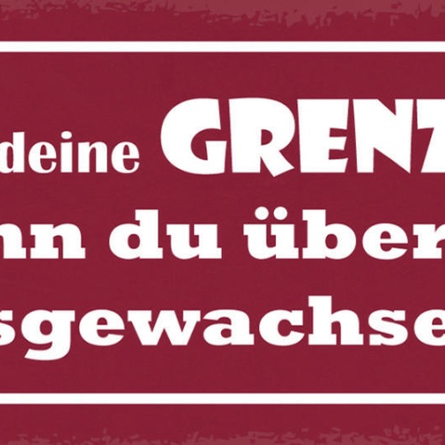 Schild Du Kennst Deine Grenzen Erst Wenn Du Über Sie Hinausgewachsen Bist 27x10