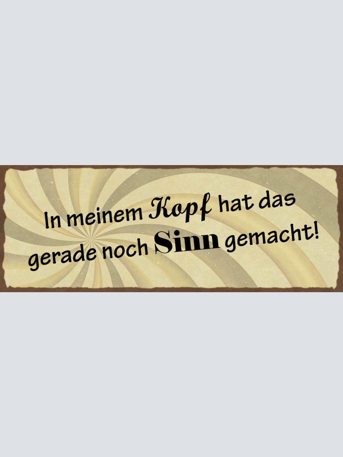 Schild In Meinem Kopf Hat Das Gerade Noch Sinn Gemacht 27x10 Blech od.Holz