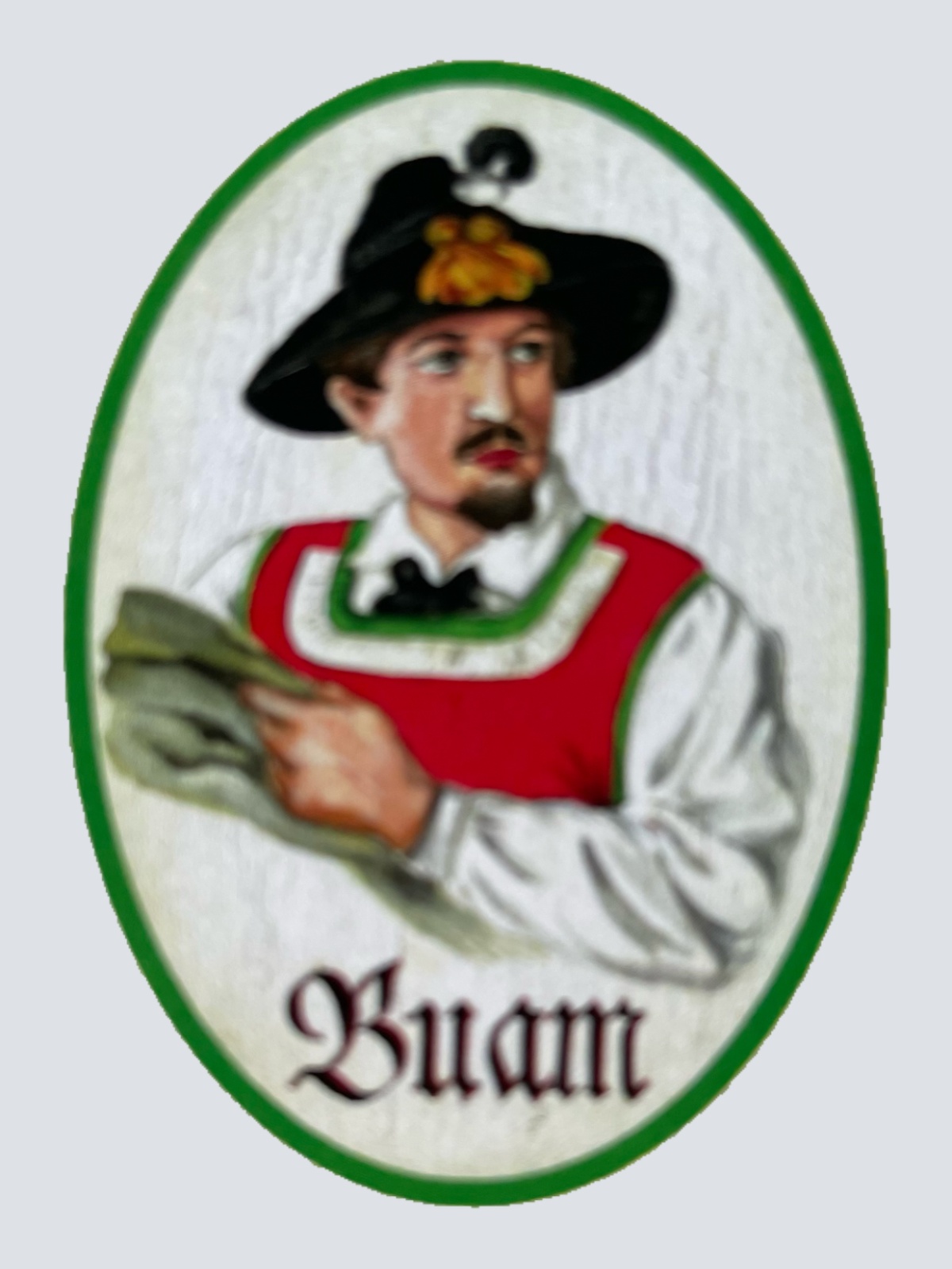 Nostalgie Holzschild Zillertal Buam WC Toilette Klo Buben Herren Schild