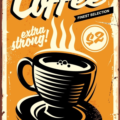 Nostalgie Schild Coffee Extra Strong Kaffee 12x18 / 20x30 / 30x40 Blech od. Holz
