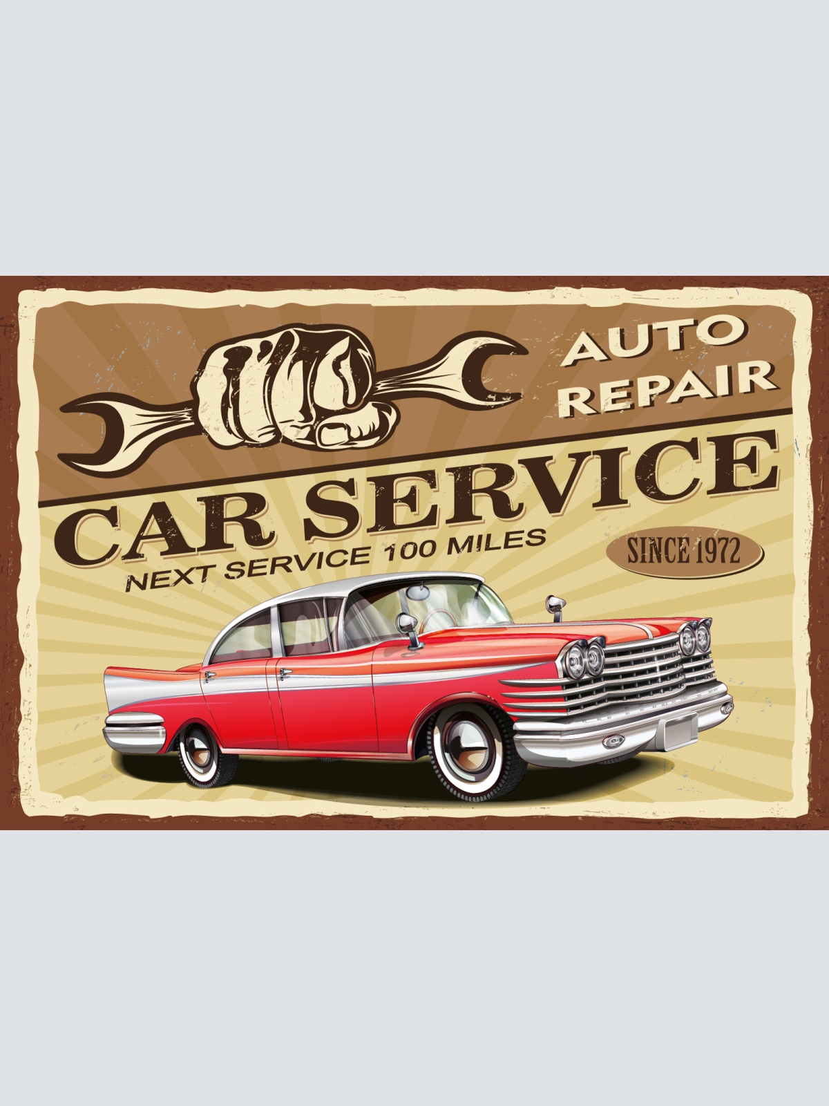 Nostalgie Schild Auto Repair Car Service 12x18 / 20x30 / 30x40 Blech od. Holz