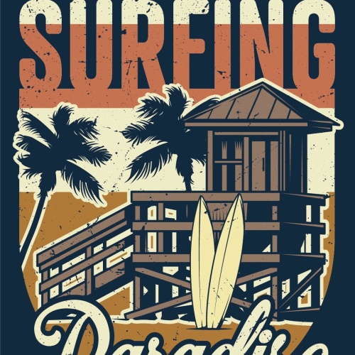 Nostalgie Schild Hawaii Surfing Paradise 12x18 / 20x30 / 30x40 Blech od. Holz