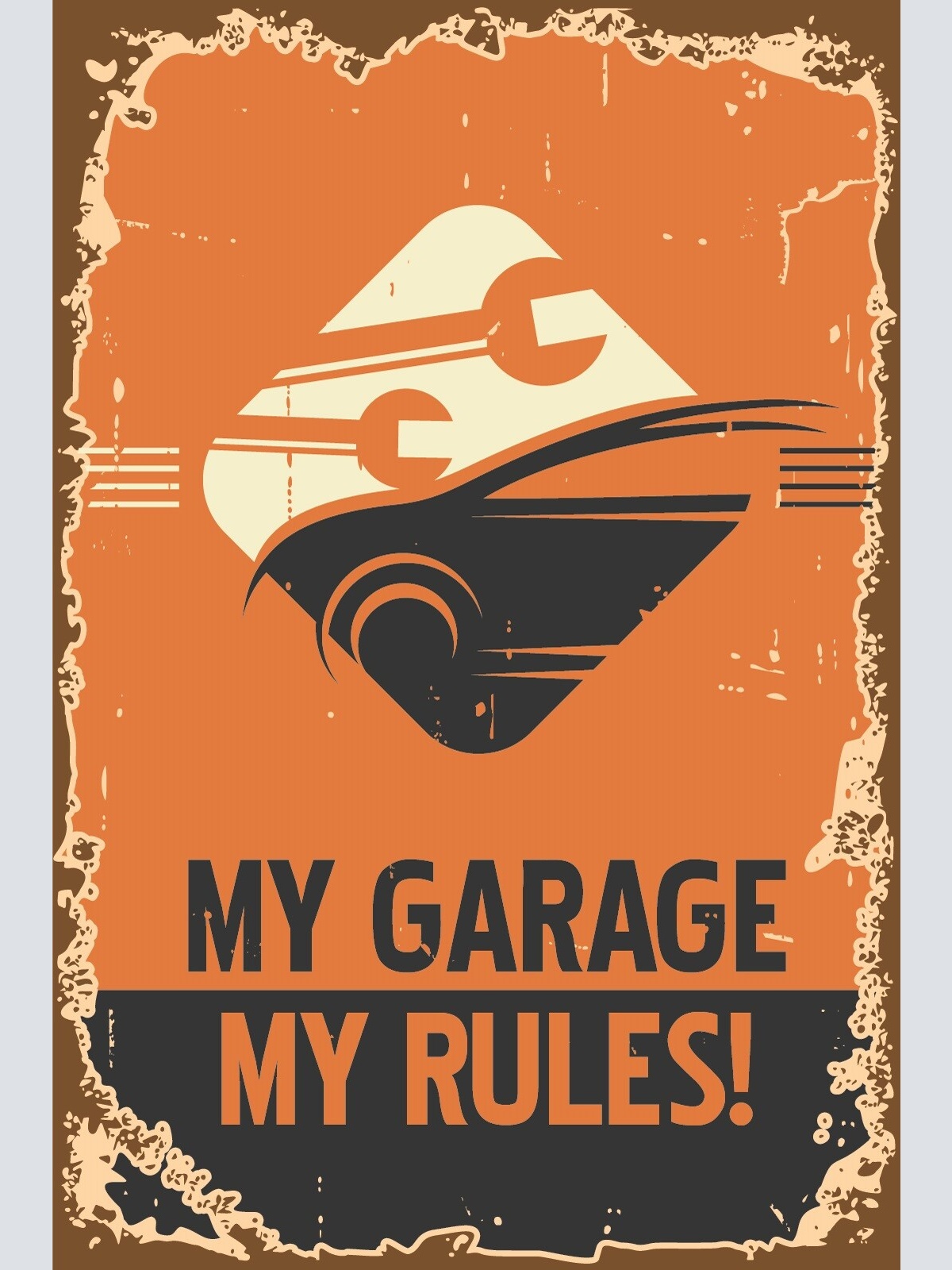 Nostalgie Schild My Garage My Rules! Auto 12x18 / 20x30 / 30x40 Blech od. Holz