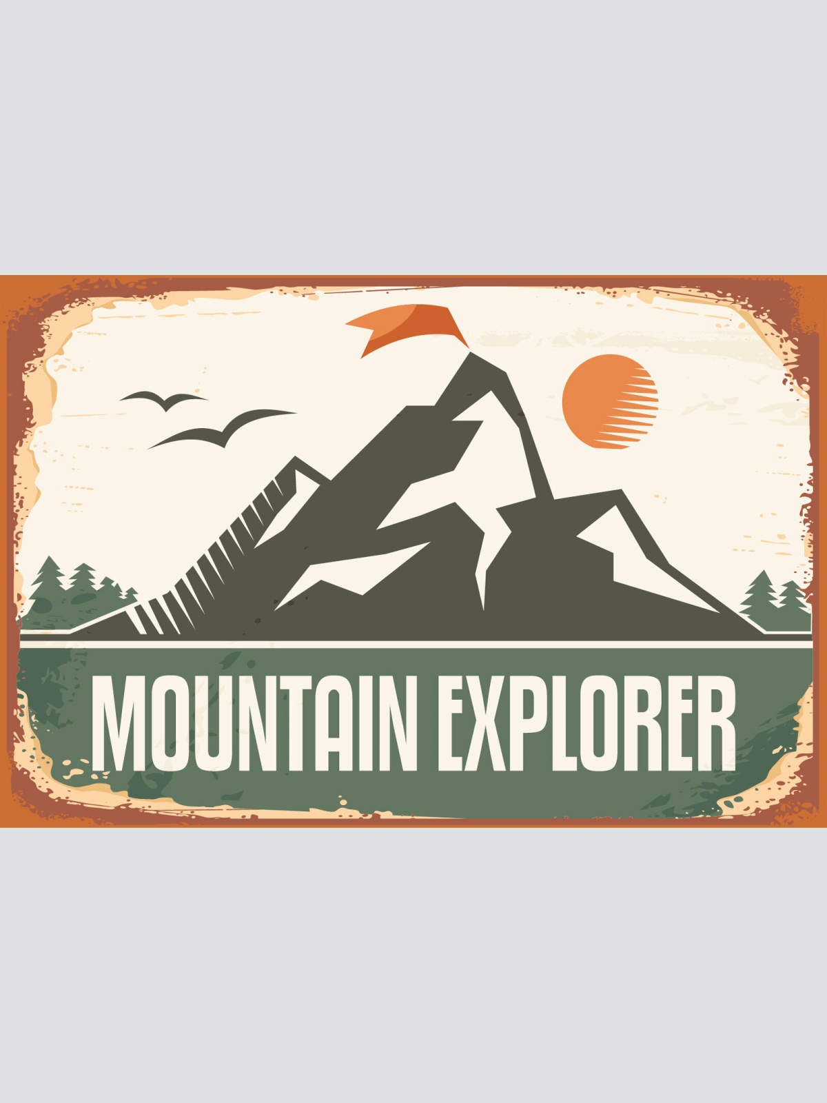 Nostalgie Schild Mountain Explorer Berg 12x18 / 20x30 / 30x40 Blech od. Holz