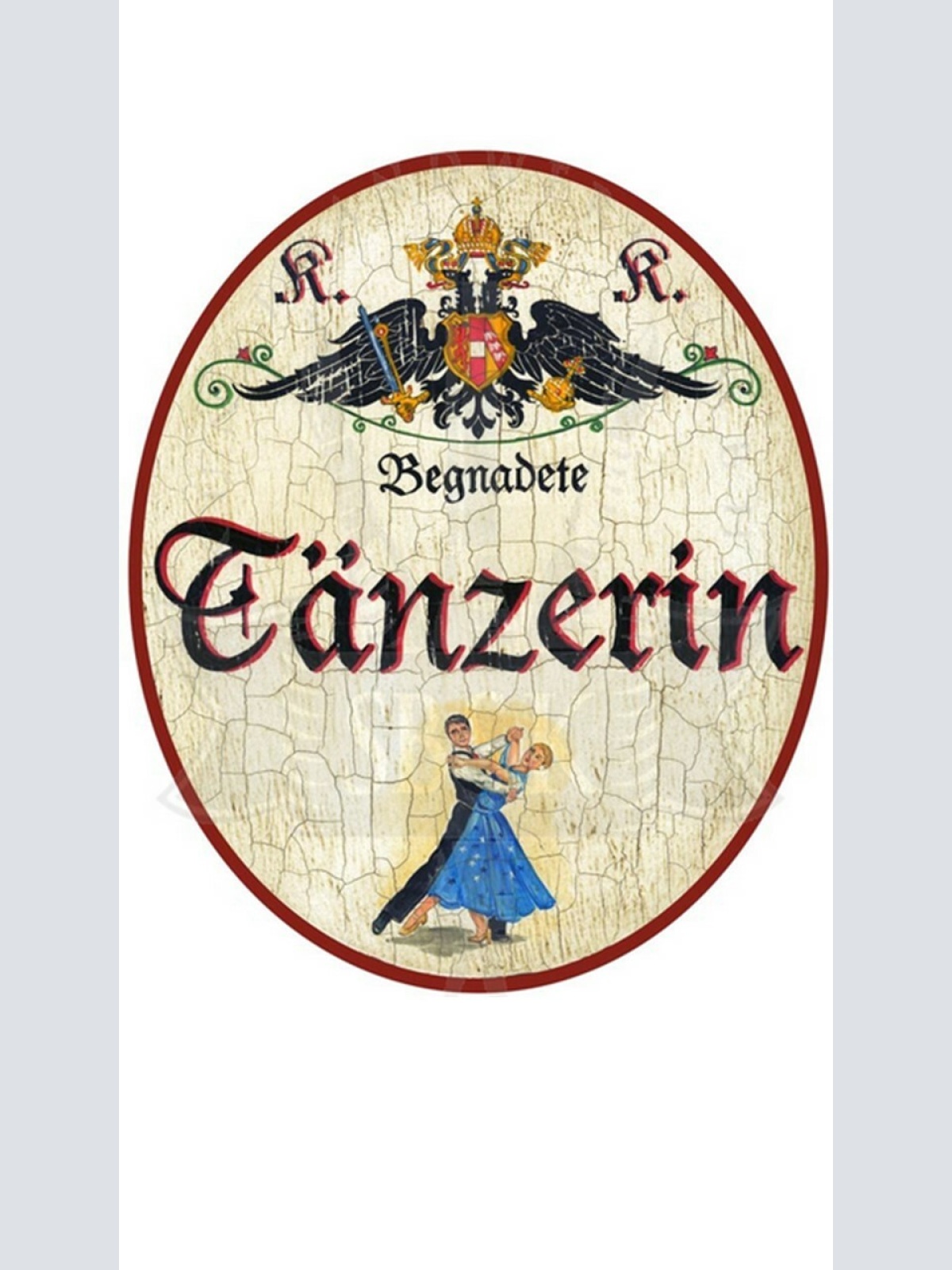 KuK Nostalgie Holzschild "Tänzerin"