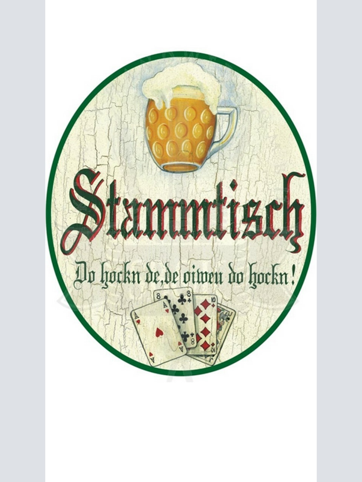 KuK Nostalgie Holzschild "Stammtisch- Bier und Karten"