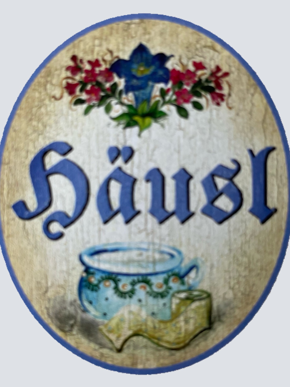 Nostalgie Holzschild Häusl WC Toilette Klo Nachttopf Klopapier Schild