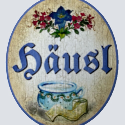 Nostalgie Holzschild Häusl WC Toilette Klo Nachttopf Klopapier Schild