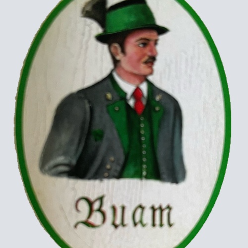 Nostalgie Holzschild Steiermarkt Buam WC Toilette Klo Buben Herren Schild