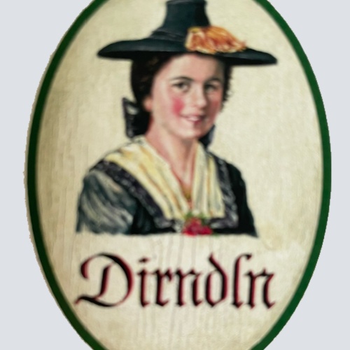 Nostalgie Holzschild Zillertal Dirndln WC Toilette Klo Mädchen Damen Schild
