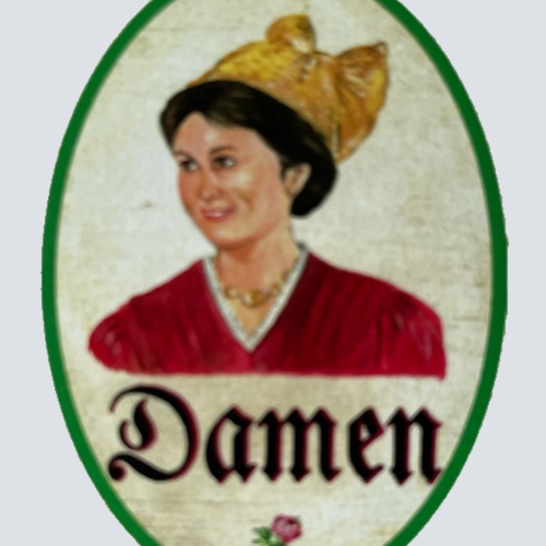 Nostalgie Holzschild Oberösterreich Damen WC Toilette Klo Mädchen Schild