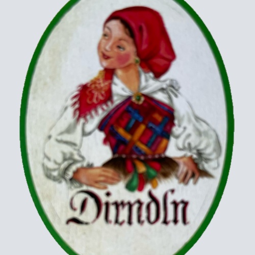 Nostalgie Holzschild Gailtal Dirndln WC Toilette Klo Mädchen Damen Schild
