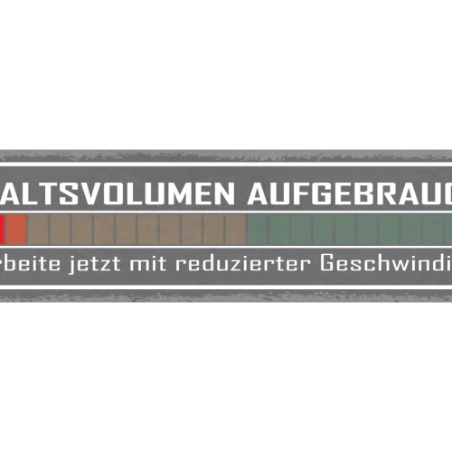 Schild Gehaltsvolumen Aufgebraucht Arbeite Mit Reduzierter Geschwindigkeit 46x10