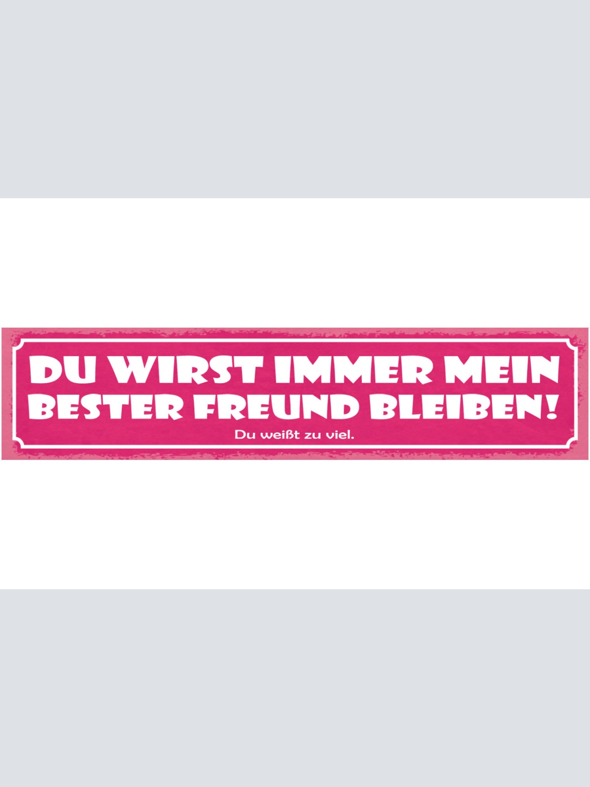 Schild Du Wirst Immer Mein Bester Freund Bleiben Du Weißt Zu Viel 46 x 10