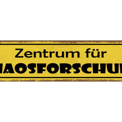 Schild Zentrum Für Chaos Forschung Unordnung Zimmer 46 x 10 Blech od. Holz