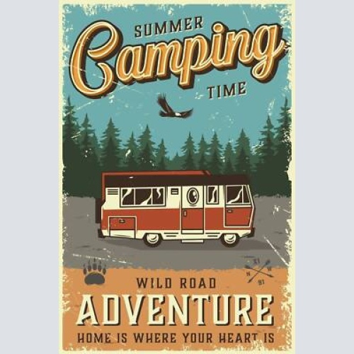 Nostalgie schild summer camping wohnmobil 12x18 / 20x30 / 30x40 blech od. holz