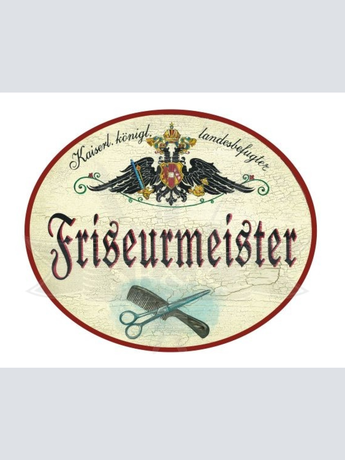 KuK Nostalgie Holzschild Friseurmeister
