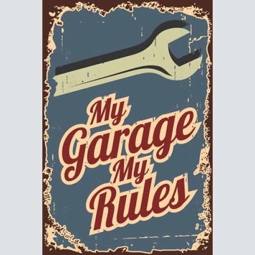 Nostalgie schild my garage my rules werkzeug 12x18 / 20x30 / 30x40 blech od.holz
