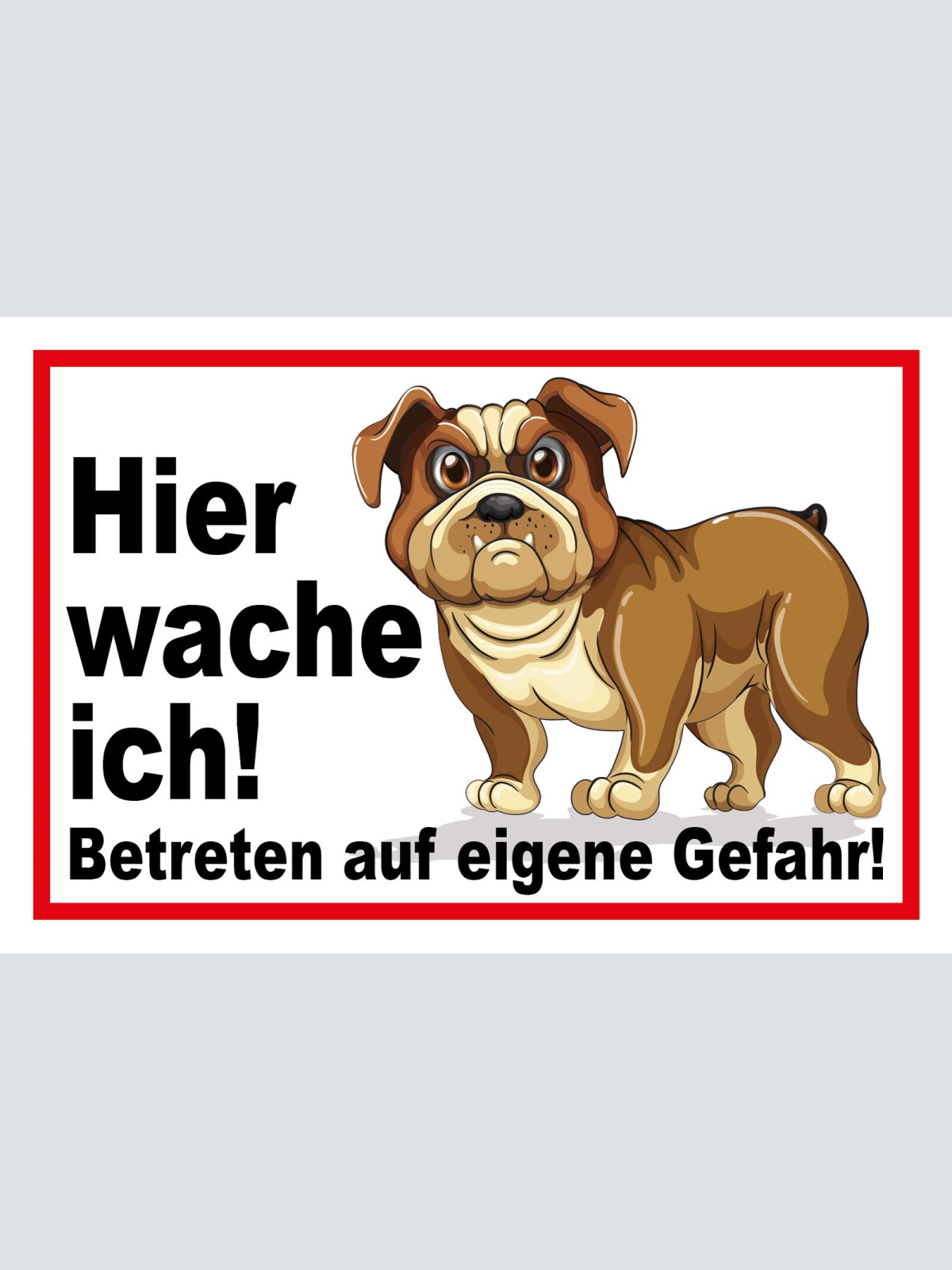 Nostalgie Schild Hier wache ich! Hund 12x18 / 20x30 / 30x40 Blech od. Holz