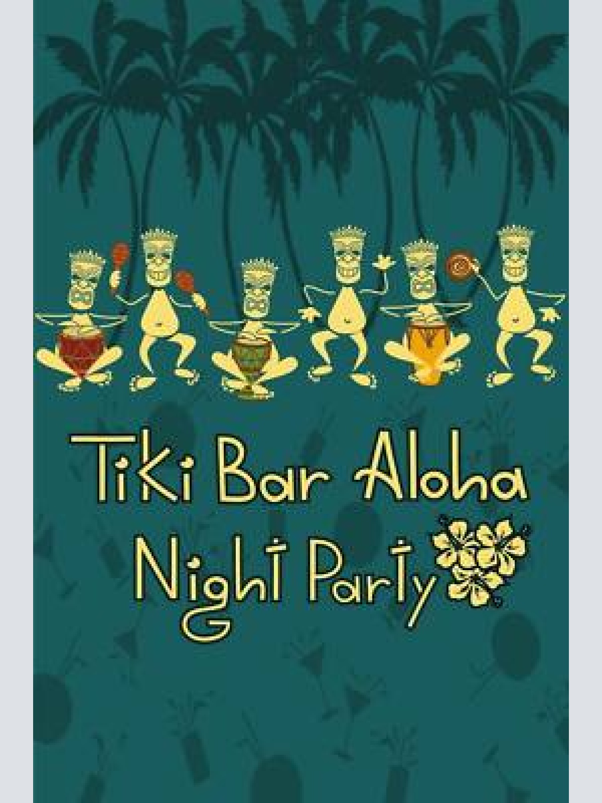 Nostalgie schild tiki bar aloha night party 12x18 / 20x30 / 30x40 blech od. holz