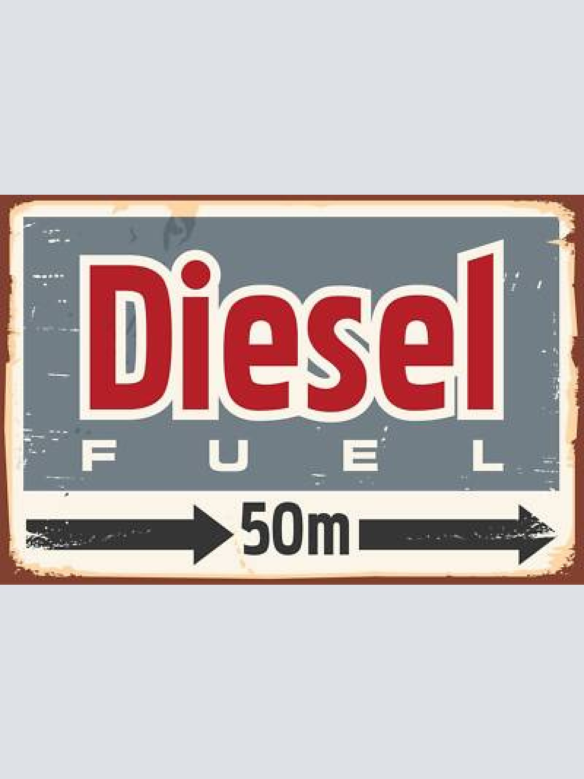 Nostalgie schild diesel fuel 50m tankstelle 12x18 / 20x30 / 30x40 blech od. holz