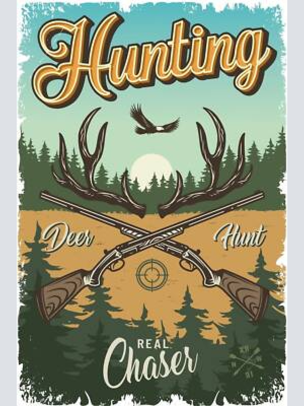 Nostalgie schild hunting jagd jagen adler 12x18 / 20x30 / 30x40 blech od. holz