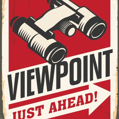 Nostalgie Schild Viewpoint Ahead Aussicht 12x18 / 20x30 / 30x40 Blech od. Holz