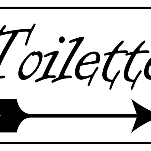 Nostalgie Schild Toilette WC Pfeil 12x18 / 20x30 / 30x40 Blech od. Holz