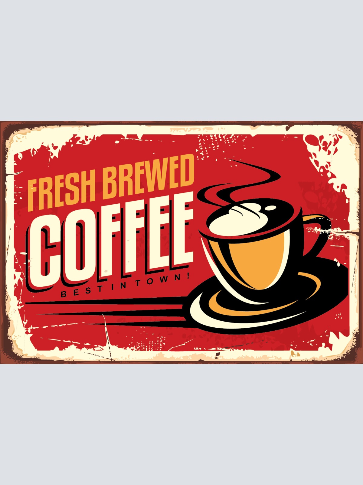 Nostalgie Schild Fresh Brewed Coffee Kaffee 12x18 / 20x30 / 30x40 Blech od. Holz