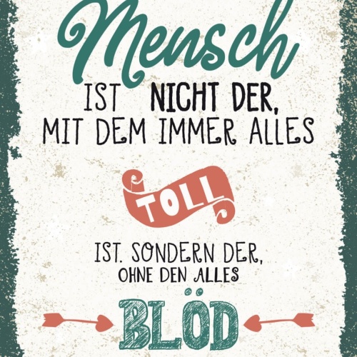 Schild Der Richtige Mensch Nicht Immer Toll Blöd 12x18 20x30 30x40 Blech/Holz