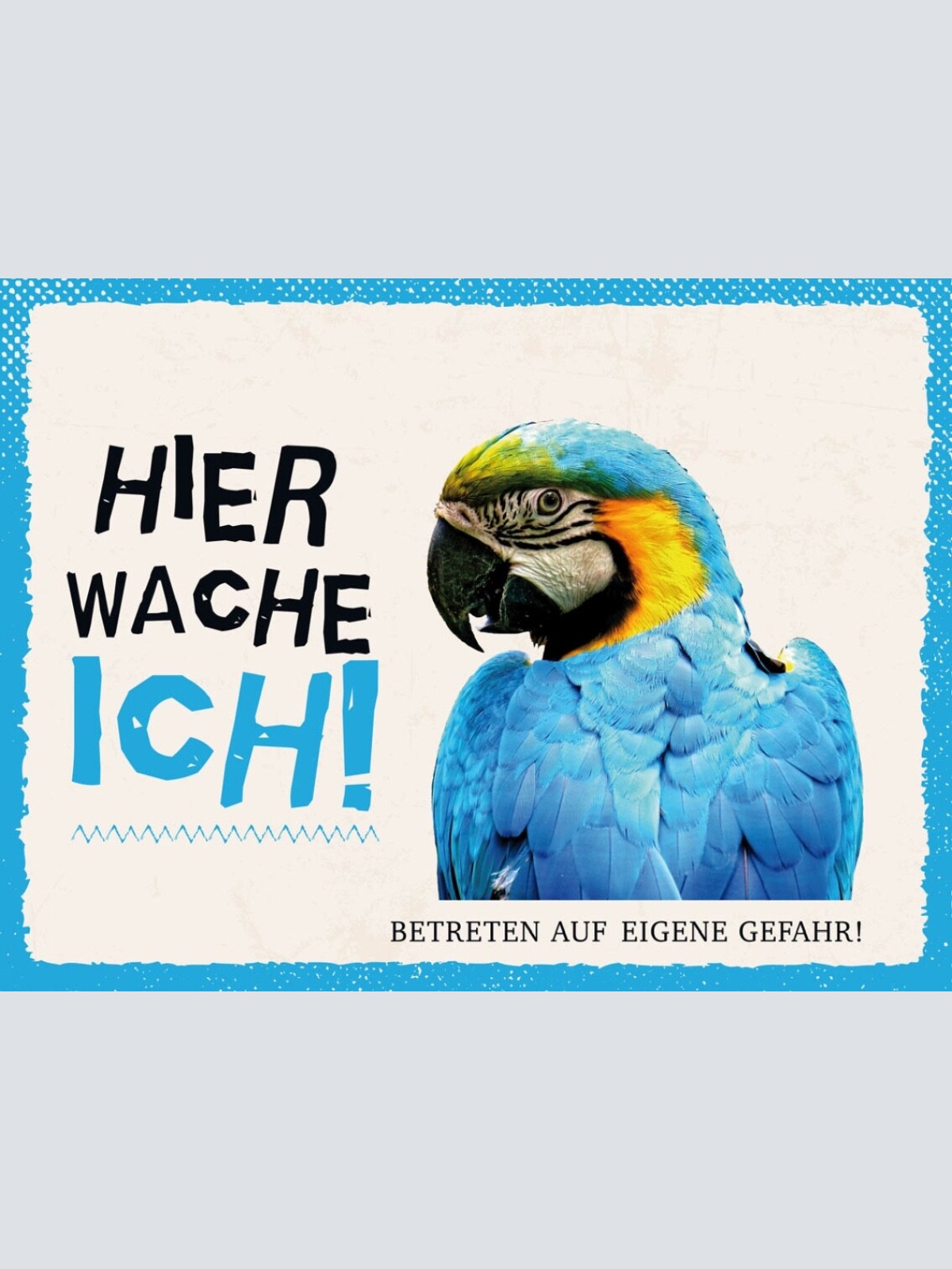 Schild Hier Wache Ich Papagei Gefahr Vogel Tier 12x18 20x30 30x40 Blech/Holz