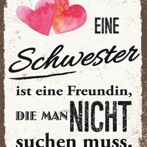 Schild Schwester Ist Freundin Man Nicht Suchen Muss 12x18 20x30 30x40 Blech/Holz