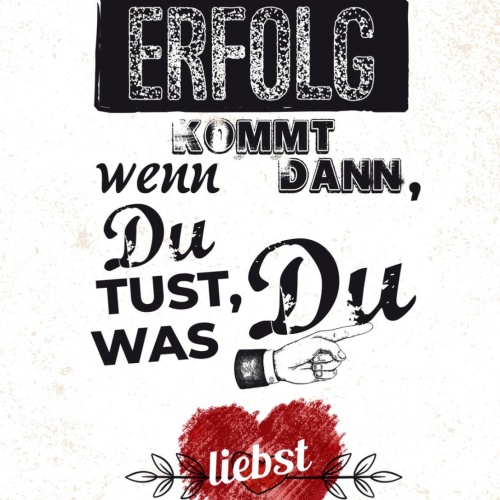 Schild Erfolg Kommt Wenn Du Tust Was Du Liebst 12x18 20x30 30x40 Blech/Holz