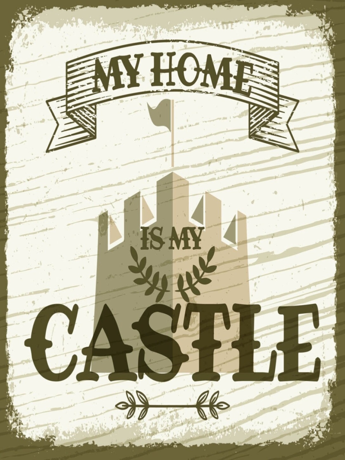 Schild My Home Is My Castle Zuhause Heim Burg Haus 12x18 20x30 30x40 Blech/Holz