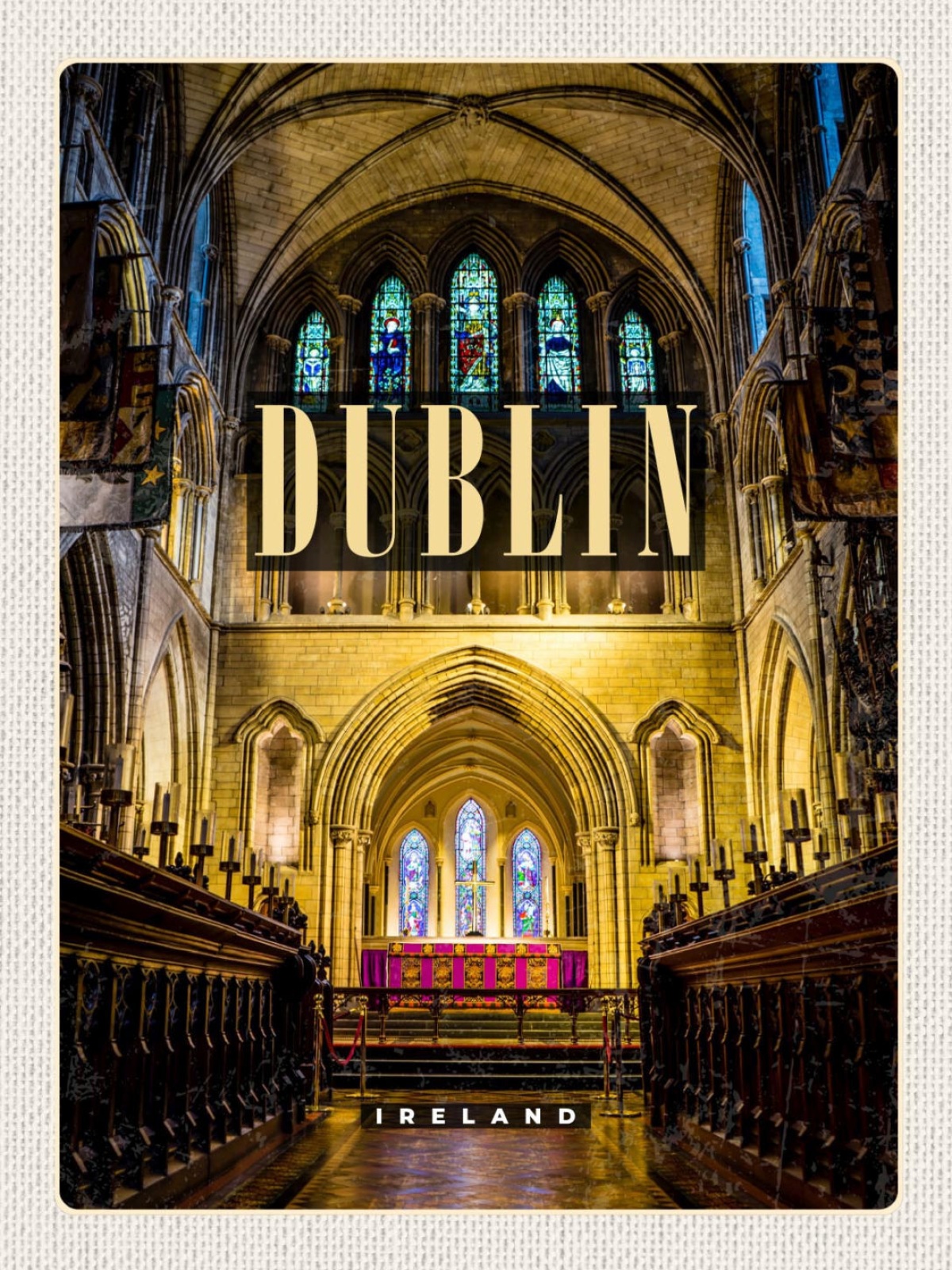 Schild Dublin Ireland Irland St Patrick's Cathedral 12x18 20x30 30x40 Blech/Holz
