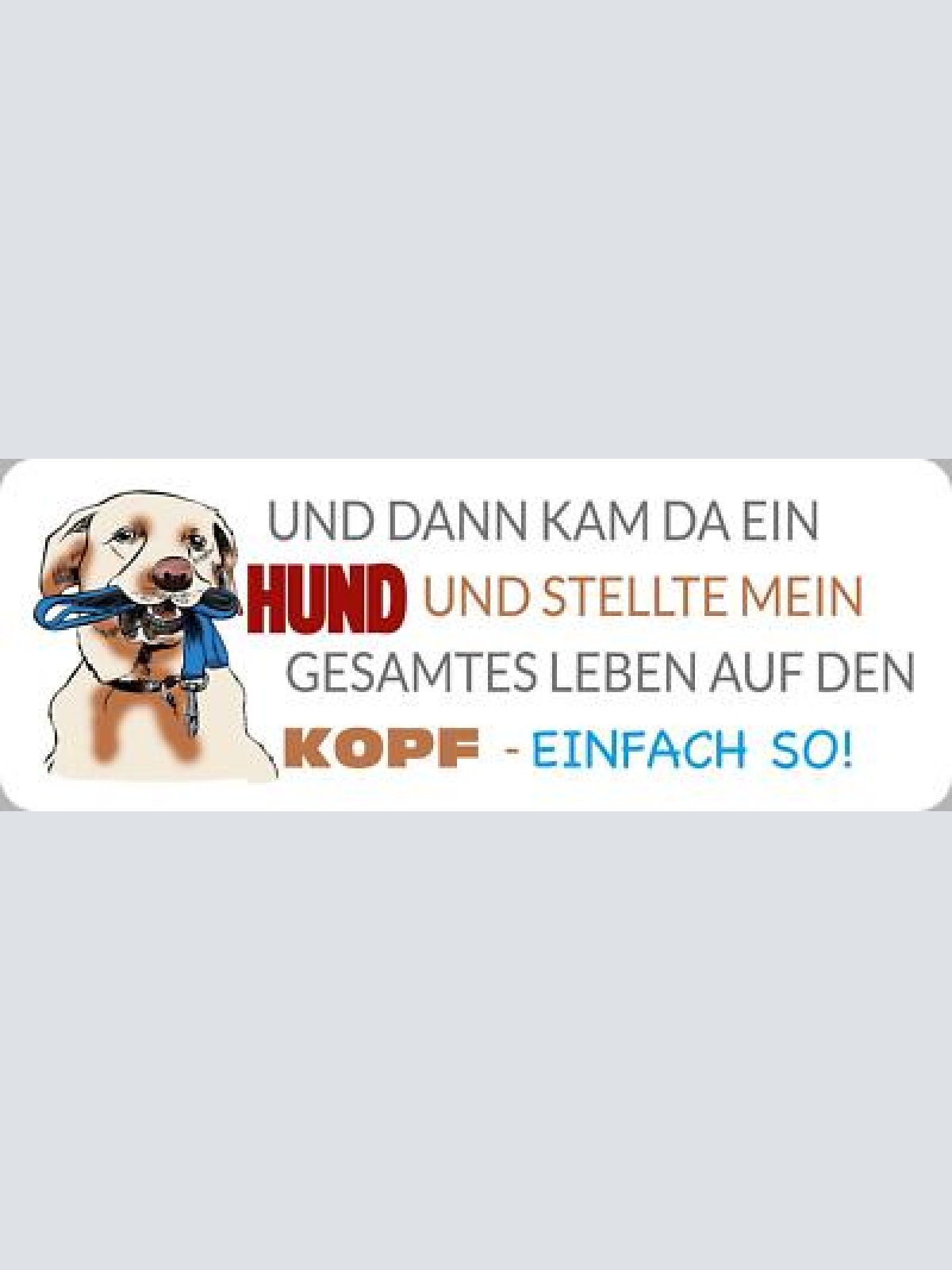 Schild und dann kam ein hund & stellte mein ganzes leben auf den kopf einfach so