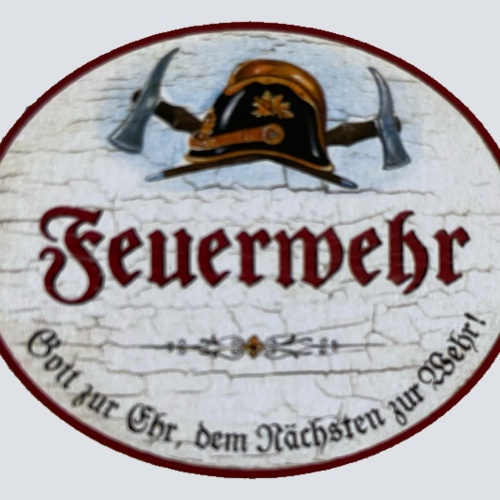 KuK Nostalgie Holzschild Feuerwehr Brand Feuerwehrmann Feuer Löschen Schild