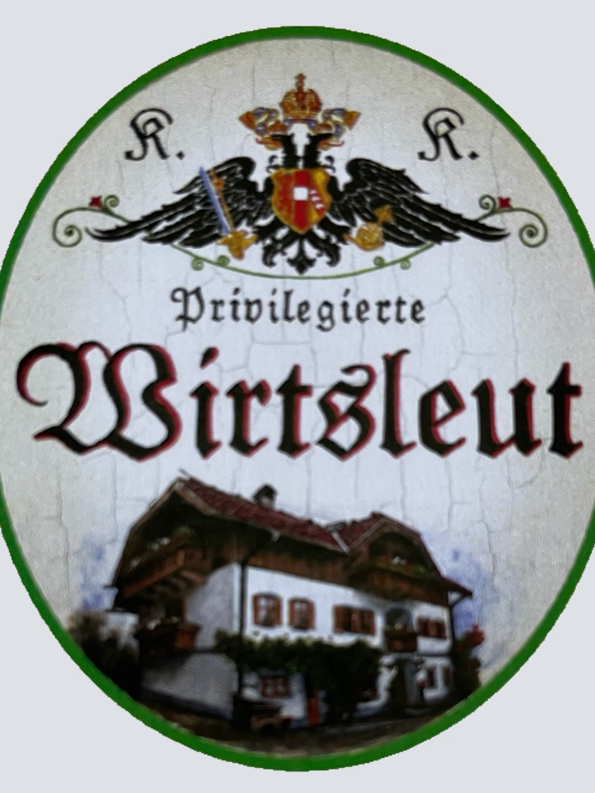 KuK Nostalgie Holzschild Privilegierte Wirtsleut Wirt Lokal Wirtsleute Schild