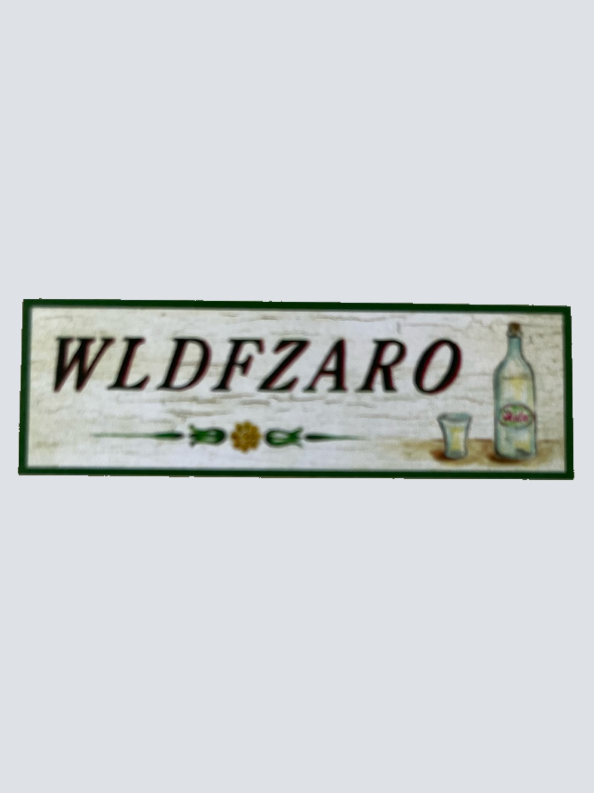 Nostalgie Holzschild WLDFZARO Alkohol Wirt Lokal Bier Wein Flasche Glas Schild